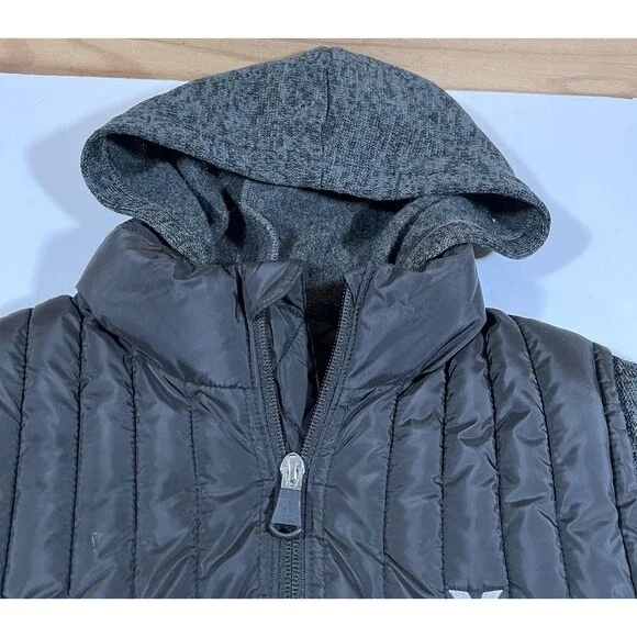 Hurley Black Hybrid Winter Puffer Jacket Hoodie Insulated Boys Mediun 10-12 - Picture 3 of 8